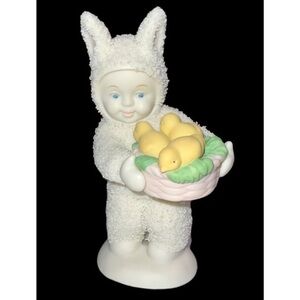 Department 56 Snowbunnies “Basket Of Joy” Porcelain Collectors Figurine 4”